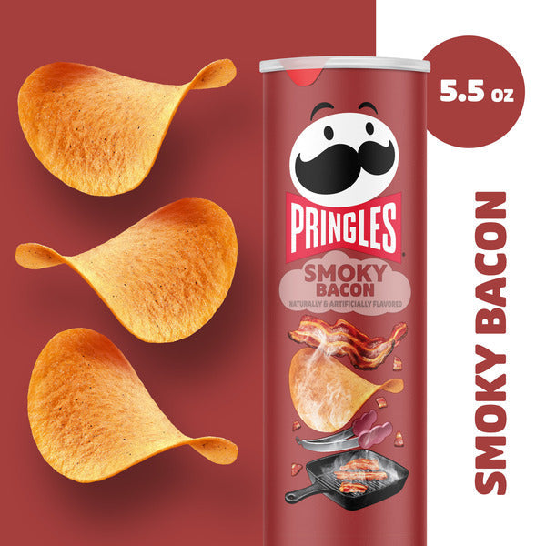 Pringles Crisps de Pommes de Terre au Bacon Fumé - 5,5 oz