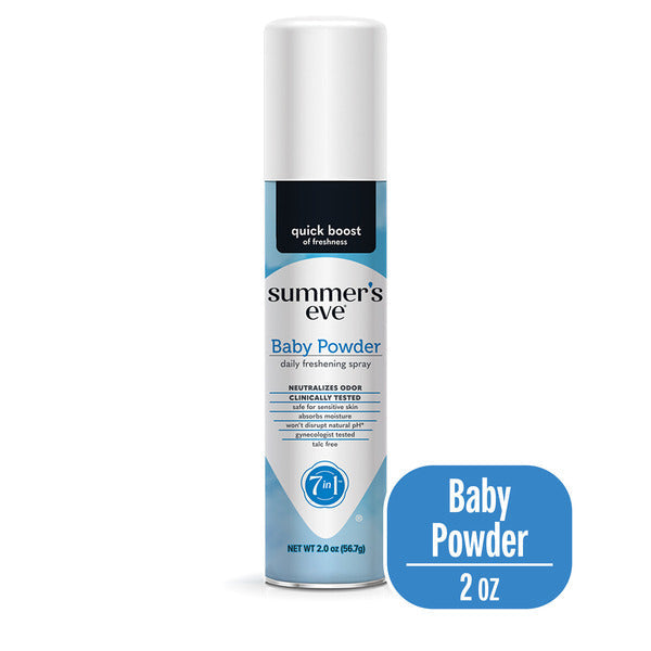 Spray Desodorante Femenino Summer's Eve Freshening, Talco para Bebé