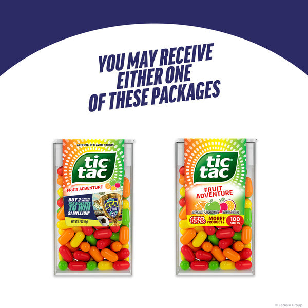 Tic Tac Fruit Adventure Pocket-Sized Mints - 100 Pieces