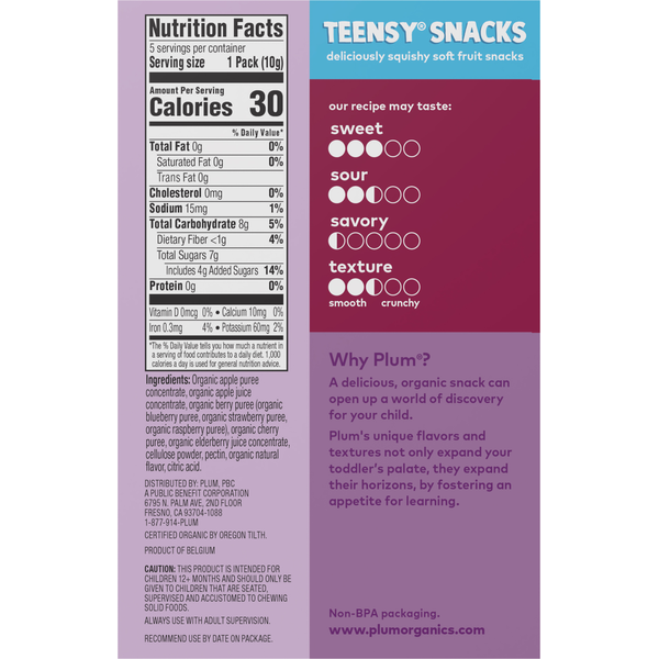 Plum Organics Snacks Berry Tots