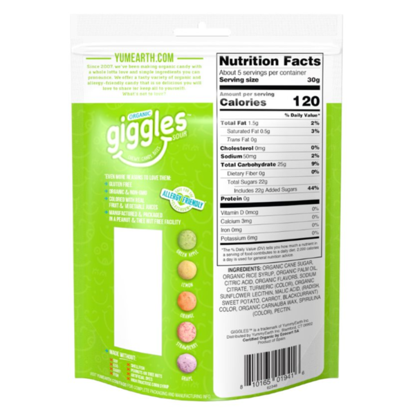 YumEarth Organic Giggles Caramelo Masticable Ácido