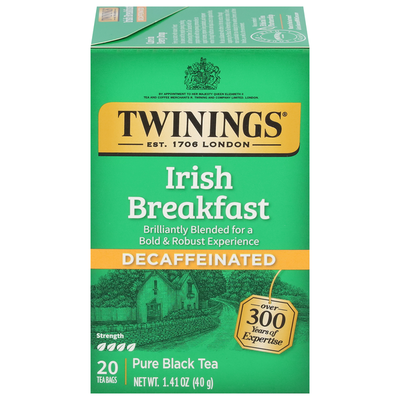Bolsitas de té negro descafeinado Twinings Irish Breakfast