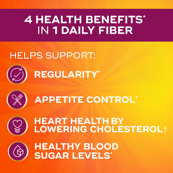 Metamucil 4-in-1 Psyllium Fiber Supplement - Real Sugar Orange