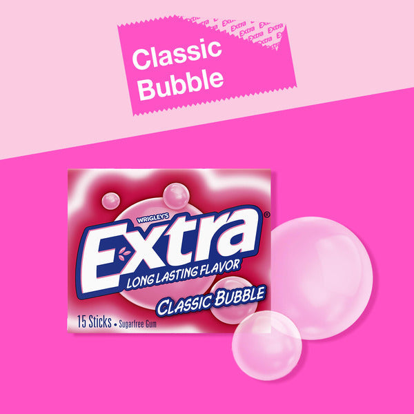 Gomme à mâcher classique sans sucre au goût extra long