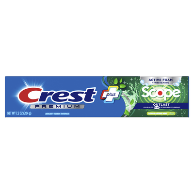 Crest Premium Plus Scope Outlast Toothpaste - Long Lasting Mint Flavor