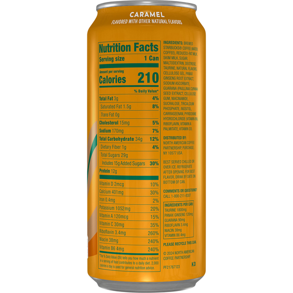 Bebida de Café Energizante Doubleshot de Caramelo de Starbucks