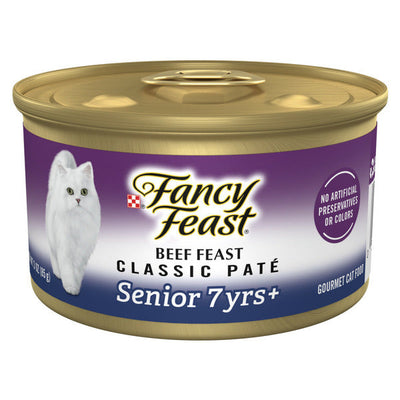 Purina Fancy Feast Alta Proteína Pate Húmeda para Gatos Mayores, Fiesta de Res 7+