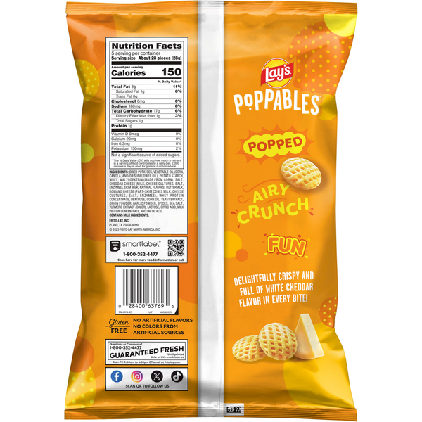 Chips de pomme de terre aromatisés au cheddar blanc Lay's