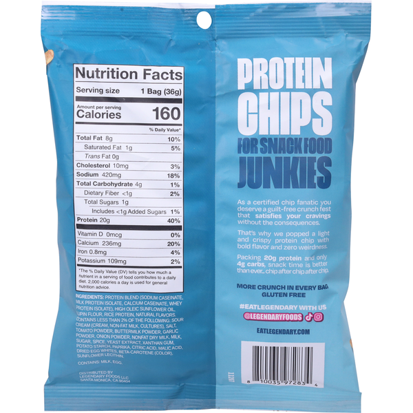 Papas de Proteína con Sabor a Ranch Popped de Legendary Foods