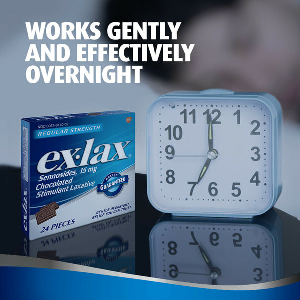 GSK Ex-Lax Regular Strength Stimulant Laxative Chocolated Pieces