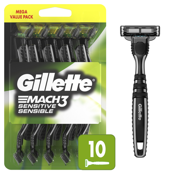Rasoirs jetables Gillette Mach3 Sensitive pour hommes
