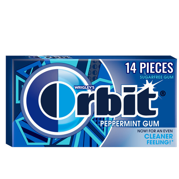 Gomme à mâcher Orbit sans sucre à la menthe poivrée