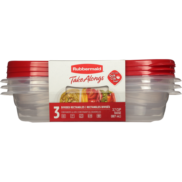 Rubbermaid Divided Rectangle Food Storage Containers