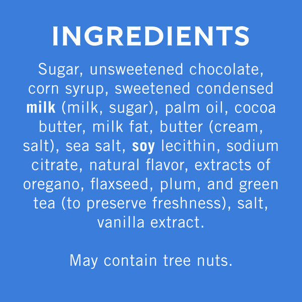 Carrés de caramel au sel de mer en chocolat noir Ghirardelli