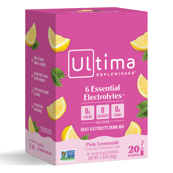 Mélange d'électrolytes Ultima Replenisher Daily - Stickpacks de Limonade Rose