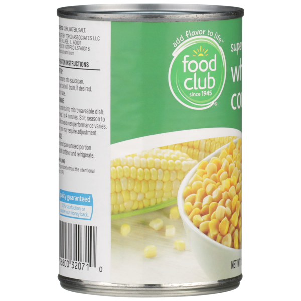 Maïs entier blanc et doré super sucré Food Club
