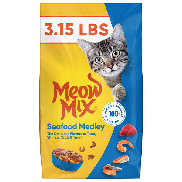 Meow Mix Méli-Mélo de Fruits de Mer Croquettes pour Chats