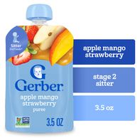Comida para Bebés Gerber Etapa 2 - Puré de Manzana, Mango y Fresa