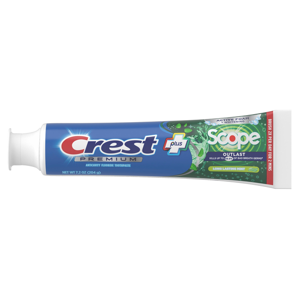 Crest Premium Plus Scope Outlast Toothpaste - Long Lasting Mint Flavor