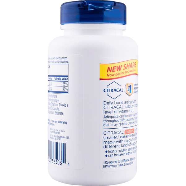 Citracal Petites Citrato de Calcio con Vitamina D3 en Capletas