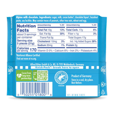 Ritter Sport Alpine Milk Chocolate