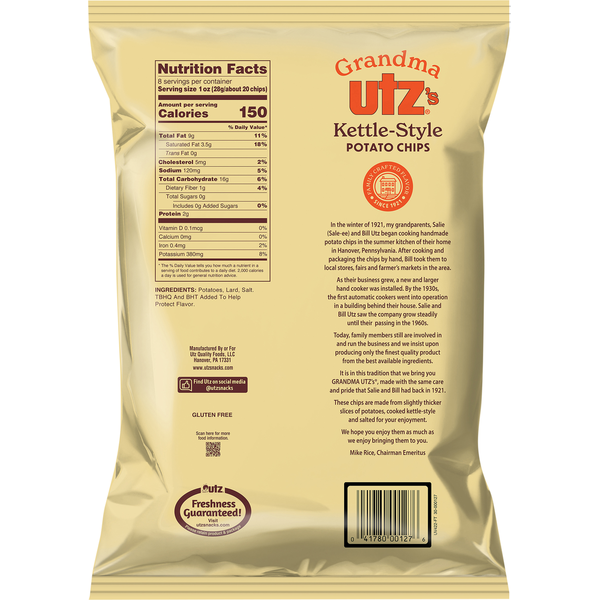 Chips de pomme de terre Utz style kettle