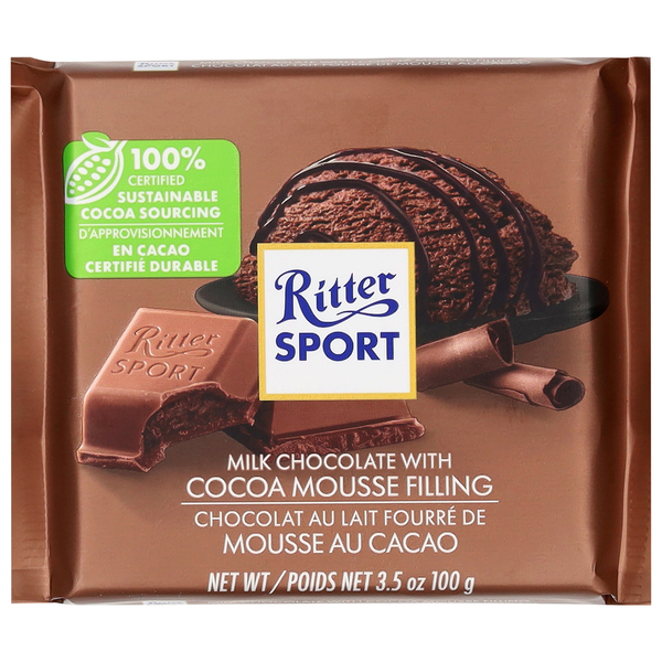Ritter Sport Relleno de Mousse de Cacao con Chocolate con Leche