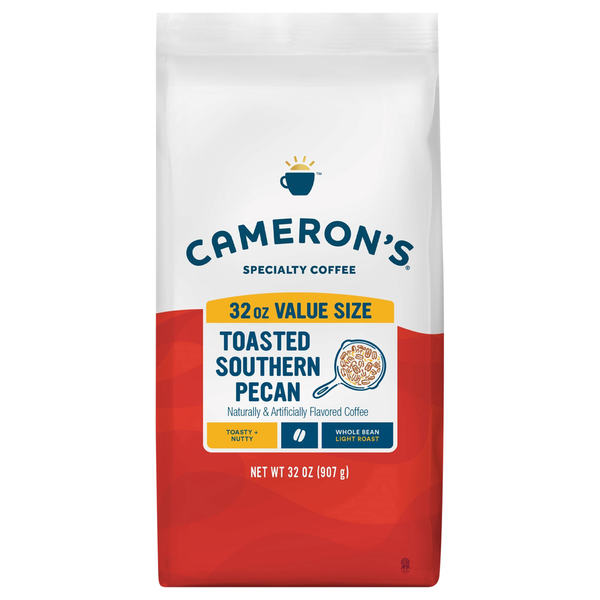 Cameron's Coffee, Whole Bean, Light Roast, Toasted Southern Pecan