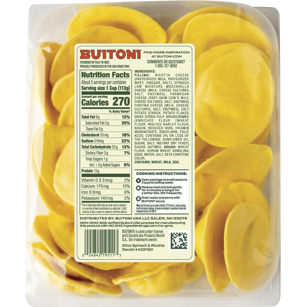 Ravioli Buitoni aux Épinards et Ricotta Taille Famille