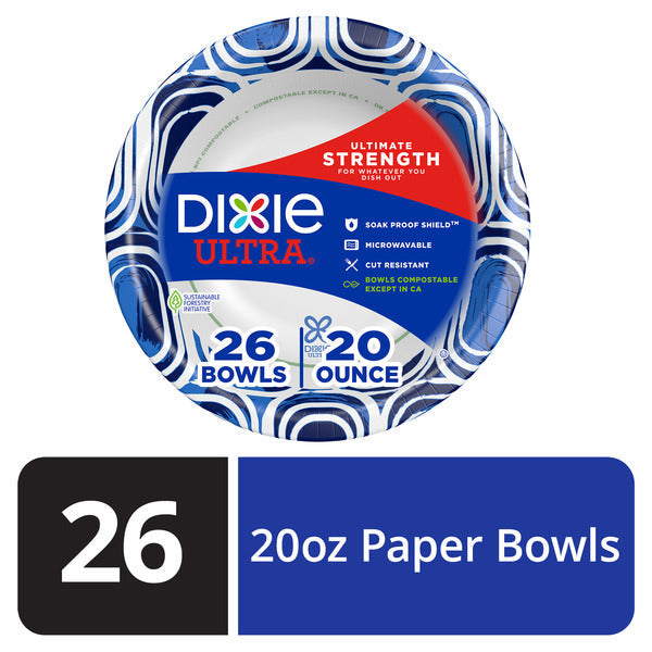DIXIE 20oz Disposable Paper Bowls - Versatile and Convenient
