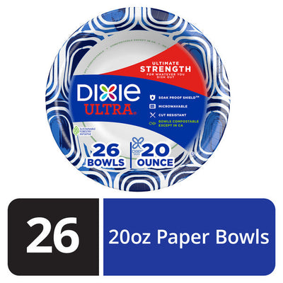 DIXIE 20oz Disposable Paper Bowls - Versatile and Convenient