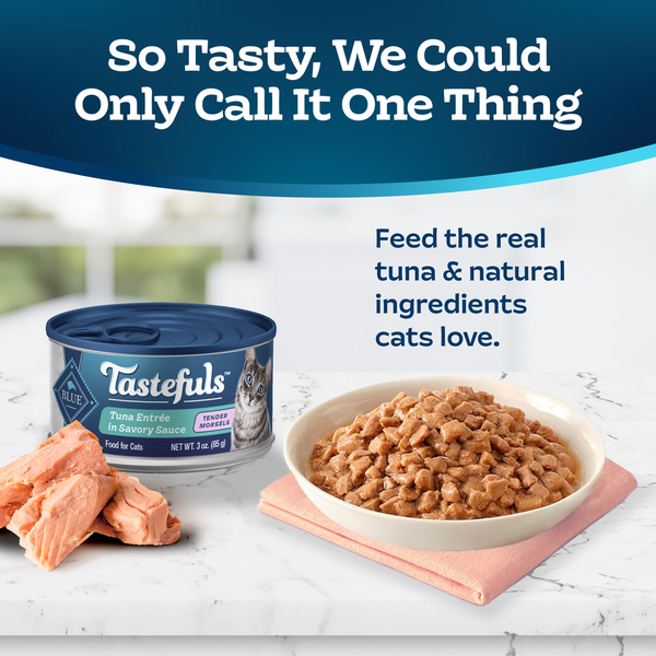 Blue Buffalo Tastefuls Natural Tender Morsels Nourriture Humide pour Chats - Entrée au Thon
