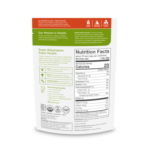 Mezcla de Adaptógenos Superfood+ de Navitas Organics