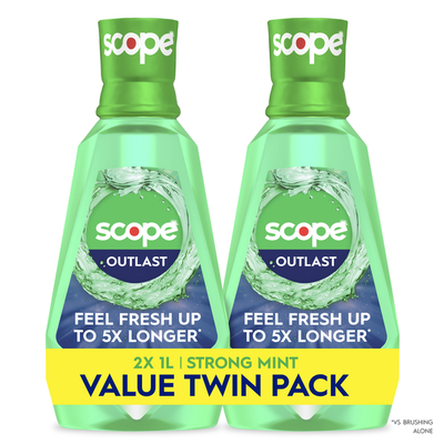 Crest Outlast Mouthwash Fresh Mint Value Twin Pack