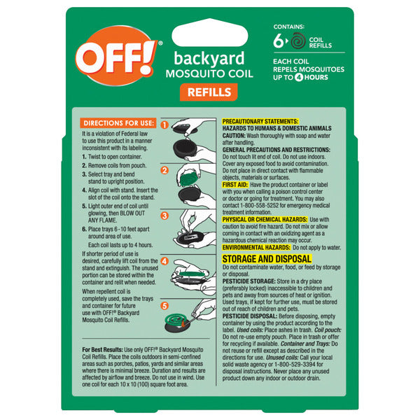 Recargas de espirales para mosquitos Off!® Backyard