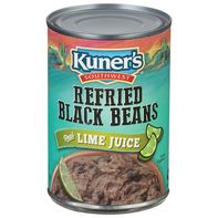 Haricots noirs refrits Kuner avec du jus de citron vert réel