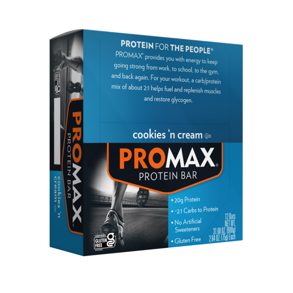 Barra de Proteína Promax Cookies 'n Cream - Sin Gluten, 20g de Proteína
