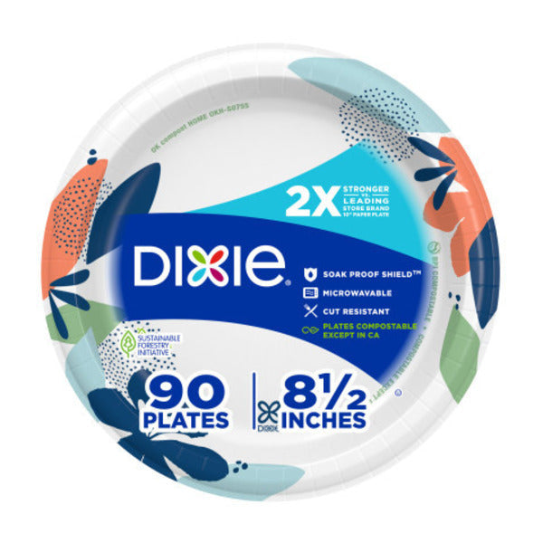 Platos de papel DIXIE de 8.5 pulgadas para almuerzo y cena
