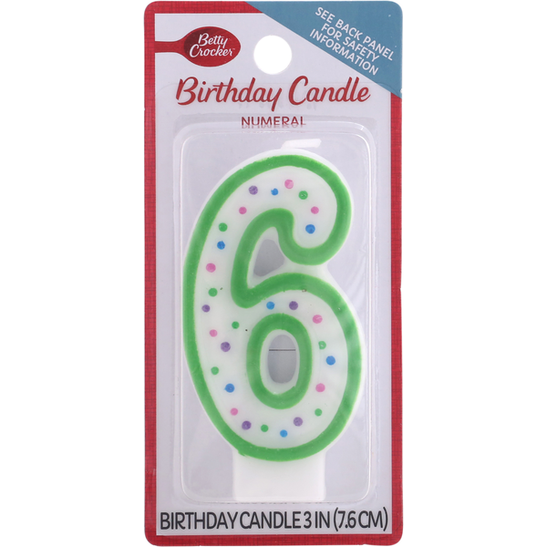 Bougie d'anniversaire Betty Crocker, Numéro 6, 3 pouces