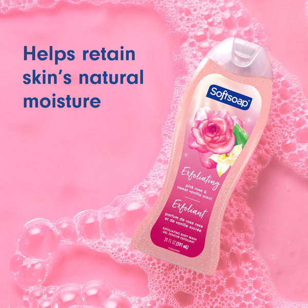 Softsoap Exfoliating Body Wash Gel - Rose & Sweet Vanilla
