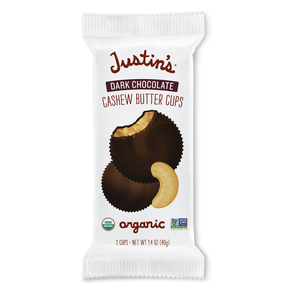 Cups de beurre de cajou au chocolat noir biologique de Justin