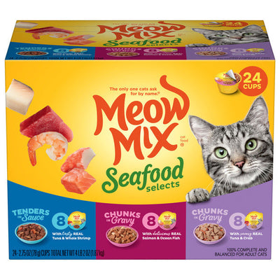 Selecciones de Mariscos Meow Mix, Comida Húmeda para Gatos