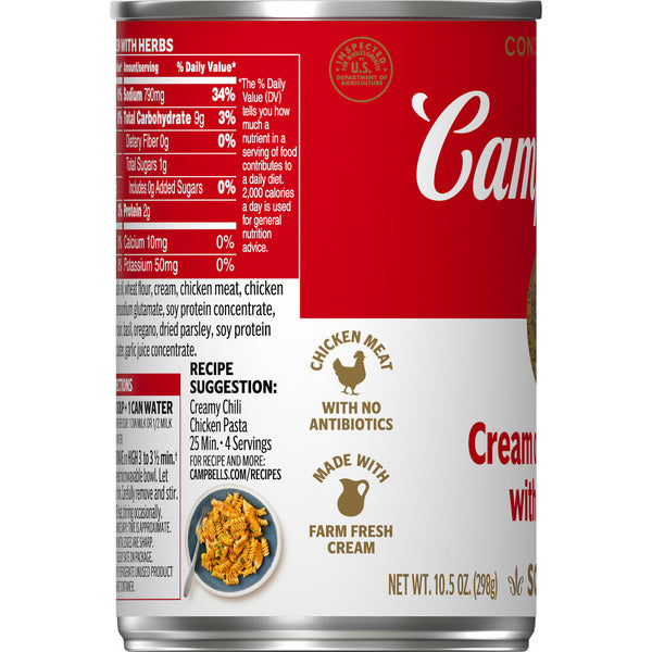 Sopa de Pollo con Hierbas en Crema Condensada de Campbell's