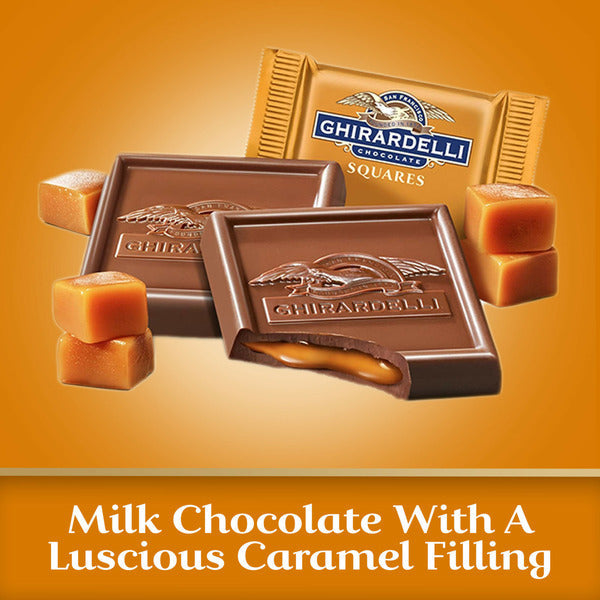 Cuadrados de Chocolate con Leche Ghirardelli con Relleno de Caramelo