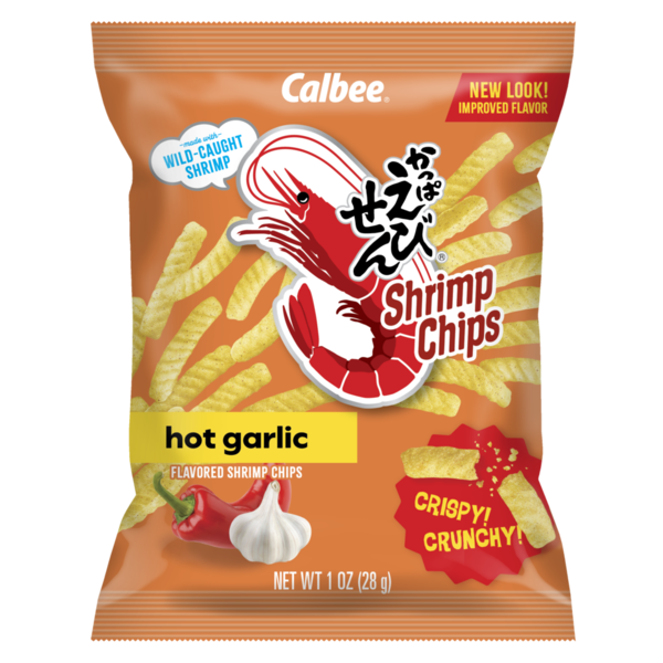 Chips de crevettes Calbee, Ail Épicé, Cuit au Four
