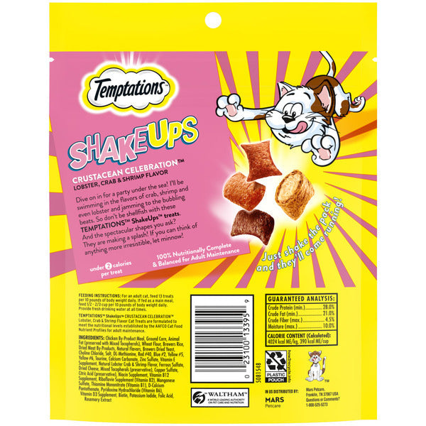 TEMPTATIONS Shakeups Crunchy and Soft Cat Treats - Crustacean Celebration