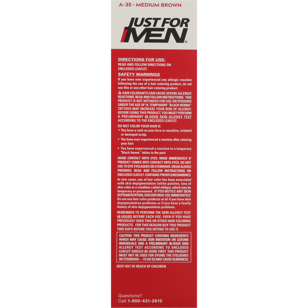 Just For Men Easy Comb-In Color, Marrón Medio A-35