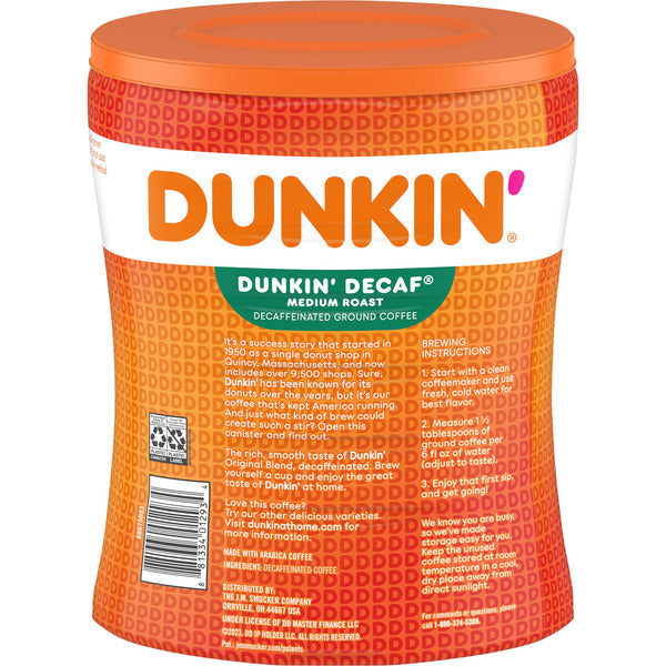 Café Molido Descafeinado de Tostado Medio Dunkin'