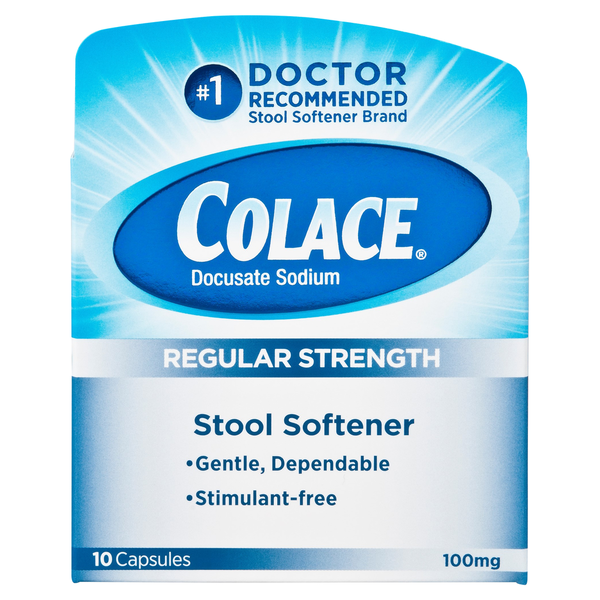 Colace Stool Softener, Regular Strength, 100 mg Capsules