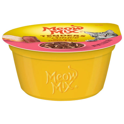 Meow Mix Tenders en Salsa Comida Húmeda para Gatos con Pollo y Res Real